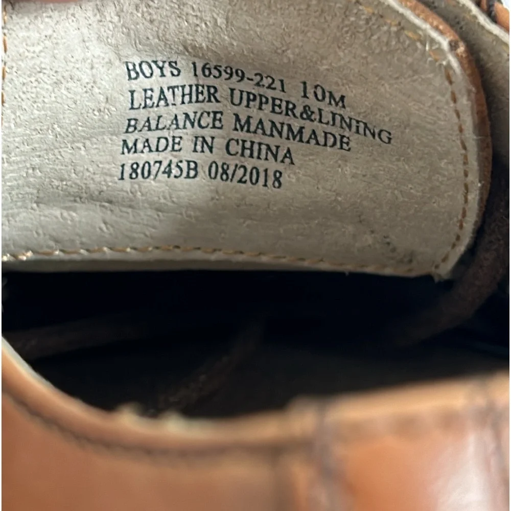 Florsheim Kids Reveal Cap Toe Ox, Jr. Toddler Cognac Leather Boys Size 10M